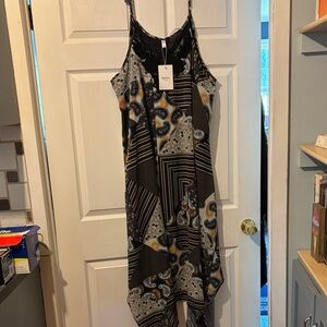 Elegant Asymmetrical Patchwork Dress